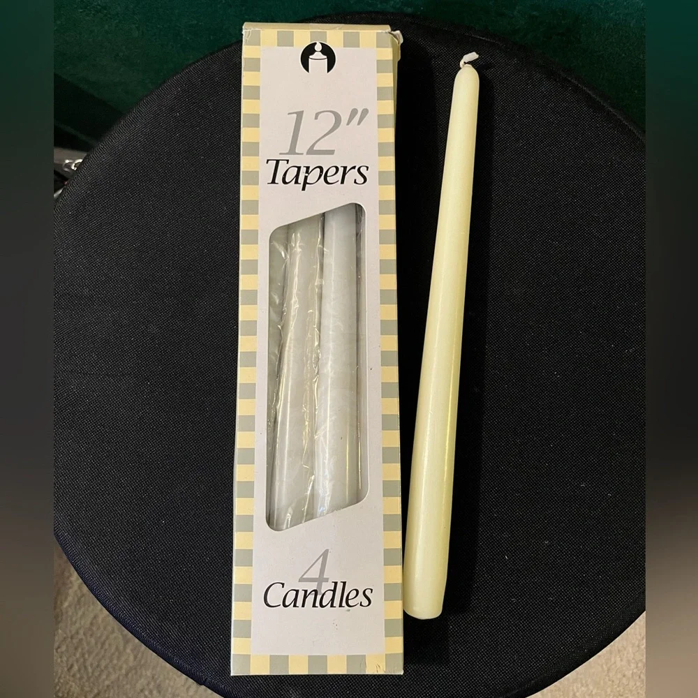 Elegant Cream Taper Candles - 12